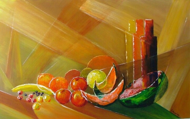 Painting titled "Fruité" by René Vincent-Viry, Original Artwork, Oil