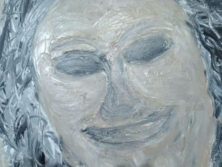 Peinture intitulée "sourire d'hiver" par Serial Couleurs, Œuvre d'art originale, Huile