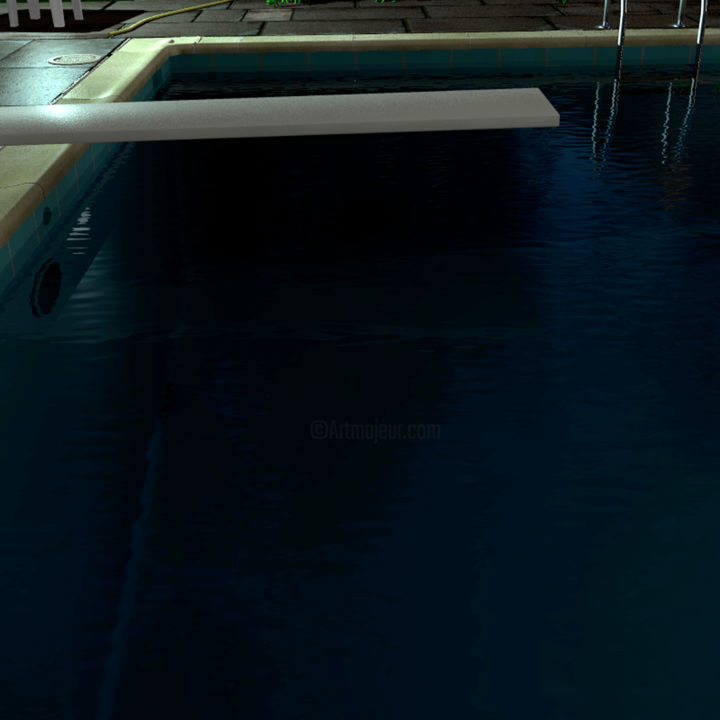 Digital Arts titled "David's Pool 09c-04" by René Bui, Original Artwork, 3D Modeling