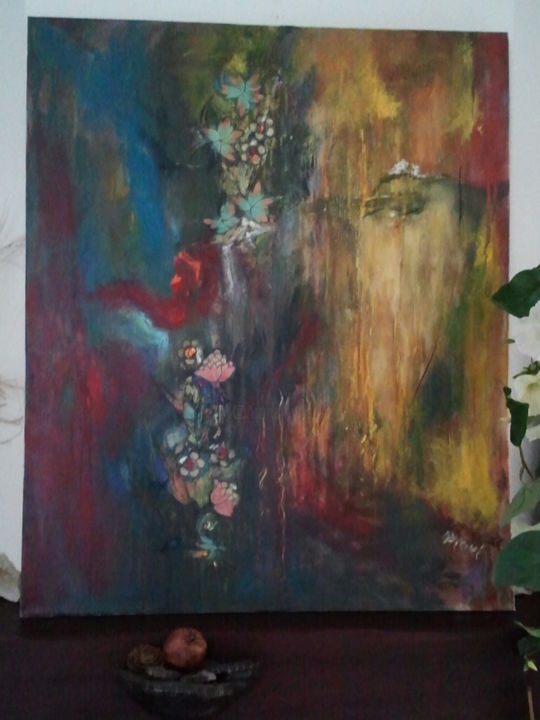 Painting titled ""REGARD"" by Renée Marcinek, Original Artwork, Acrylic