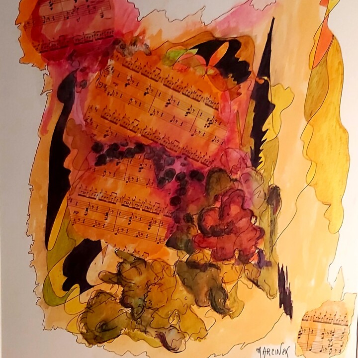 Pintura titulada ""LA POMME VERTE"" por Renée Marcinek, Obra de arte original, Acrílico Montado en Bastidor de camilla de ma…