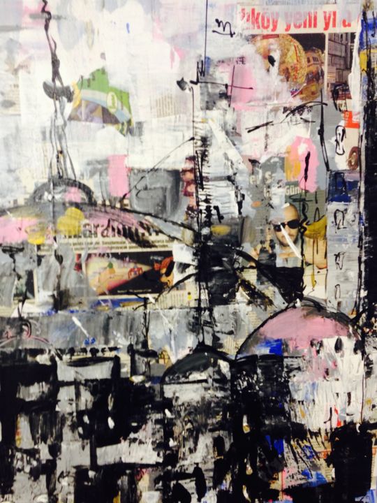 Painting titled "Istanbul 1" by Renée Oconel, Original Artwork, Acrylic