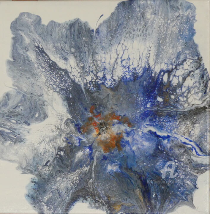 Peinture intitulée "Fleur imaginaire" par Renée Tortet, Œuvre d'art originale, Acrylique