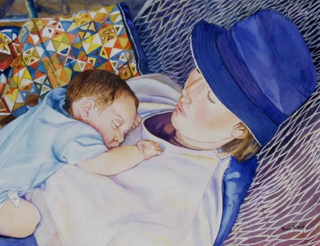 Painting titled "La Siesta" by Renée Sirois, Original Artwork