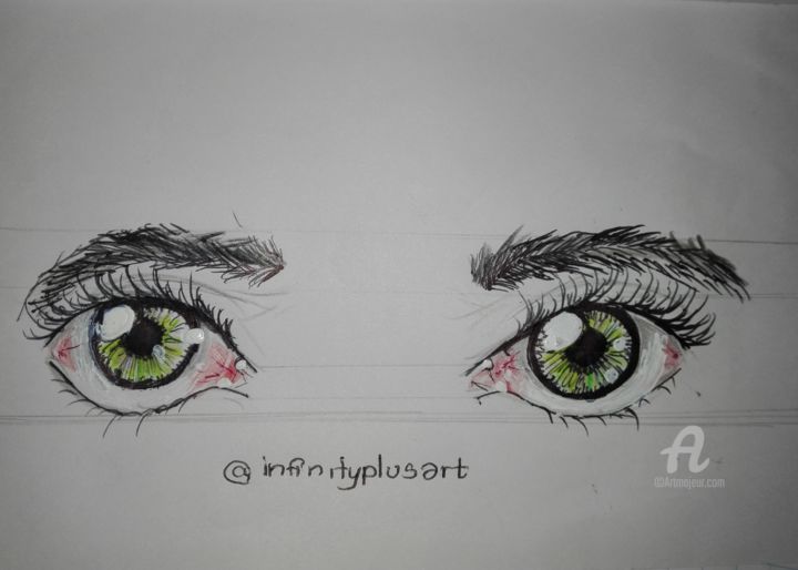 Desenho intitulada "eyes" por Rey, Obras de arte originais, Canetac de aerossol