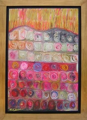 Painting titled "Anillos de color 12…" by Renzo Campoverde, Original Artwork, Oil