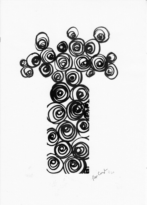 Tekening getiteld "Zen 30" door Renzo Campoverde, Origineel Kunstwerk