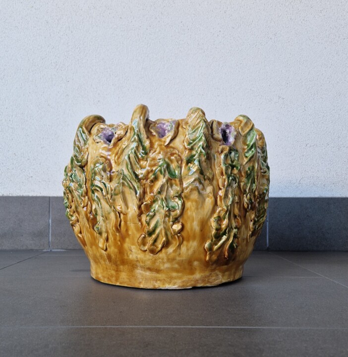 Sculpture titled "Vaso ceramica - Wor…" by Renzo De Liberali, Original Artwork, Ceramics