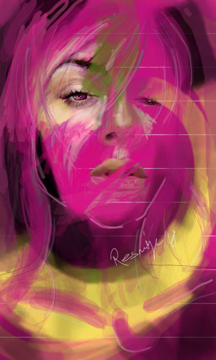 Digital Arts titled "Woman-19" by Ressmiye, Original Artwork, Digital Painting