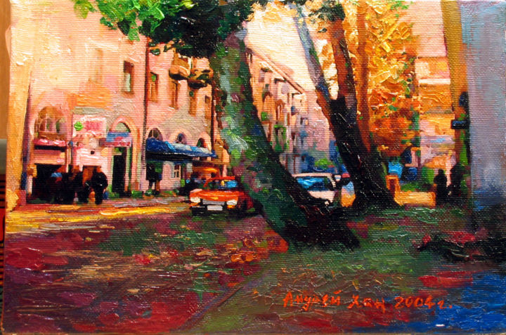 Painting titled "ул. Плеханова" by Andro Khani, Original Artwork, Oil