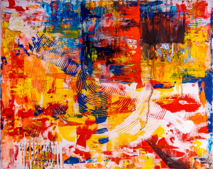 Stretched In Time Bold Color Abstract Painting Painting By Retne Artmajeur