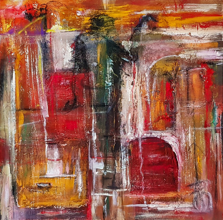 Stick To It Red - Abstract Acrylic Paint, Painting by Retne