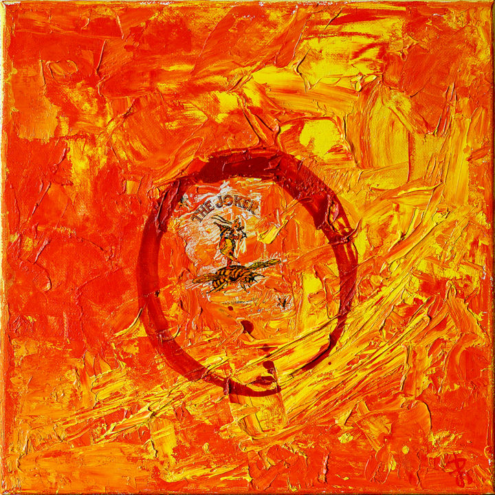 Pittura intitolato "Abstract with Playi…" da Retne, Opera d'arte originale, Olio