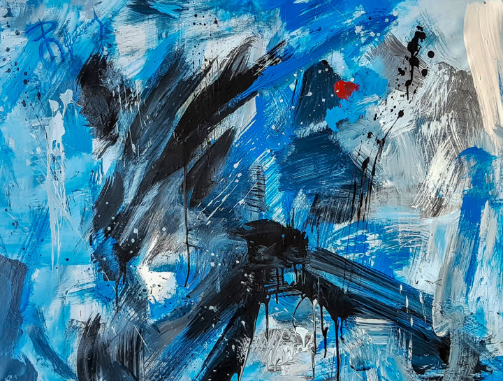 Painting titled "-FAST- Abstract Ori…" by Retne, Original Artwork, Enamel