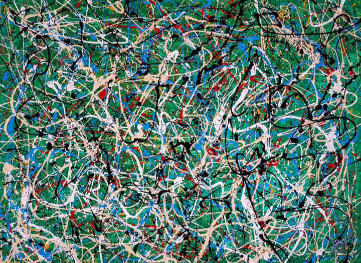 Painting titled "- Pagi N-17 - (W)13…" by Retne, Original Art, Enamel