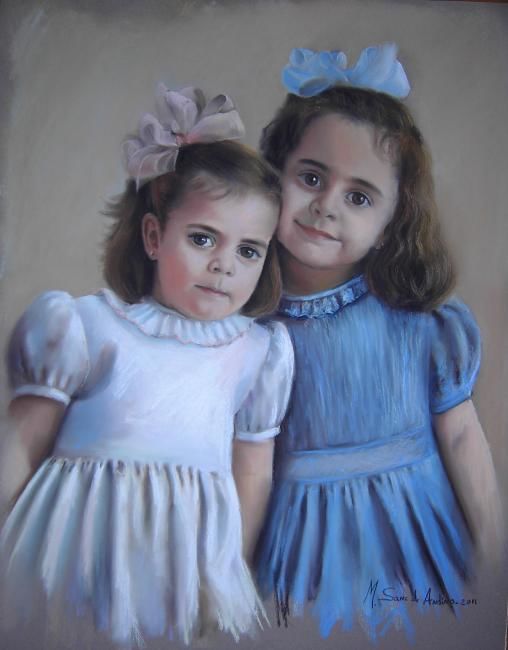 Pintura intitulada "Blanca y Esperanza" por Margarita Sanz De Andino, Obras de arte originais, Óleo