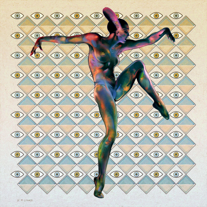 Printmaking titled "Metropolis Dancer" by Udo P. Linke, Original Art, Ink