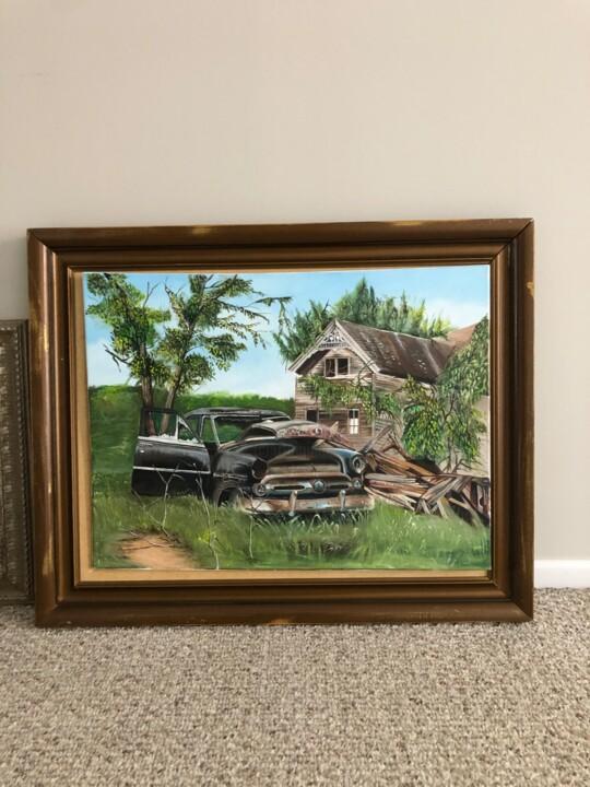 Painting titled "OLD FORD" by Renel Gómez, Original Artwork, Oil