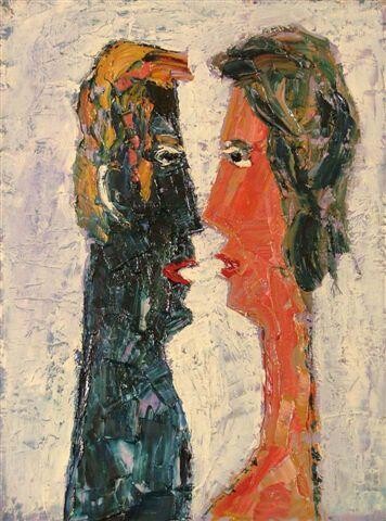 Painting titled "love at first sight" by Reuven Dattner, Original Artwork