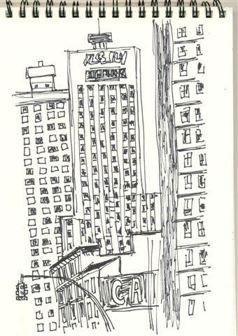 Desenho intitulada "new york" por Reuven Dattner, Obras de arte originais