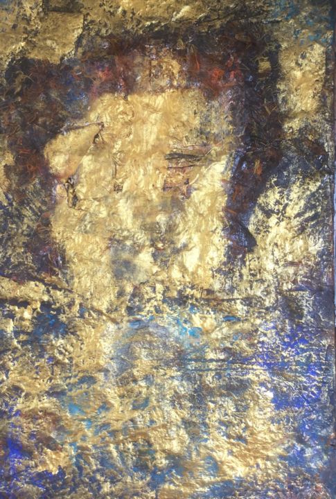 Painting titled "Private Gold" by Sonja Bremmers, Original Art, Acrylic