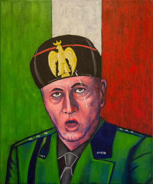 Painting titled "the shitty fascist!" by Reza Davatgar, Original Artwork, Acrylic