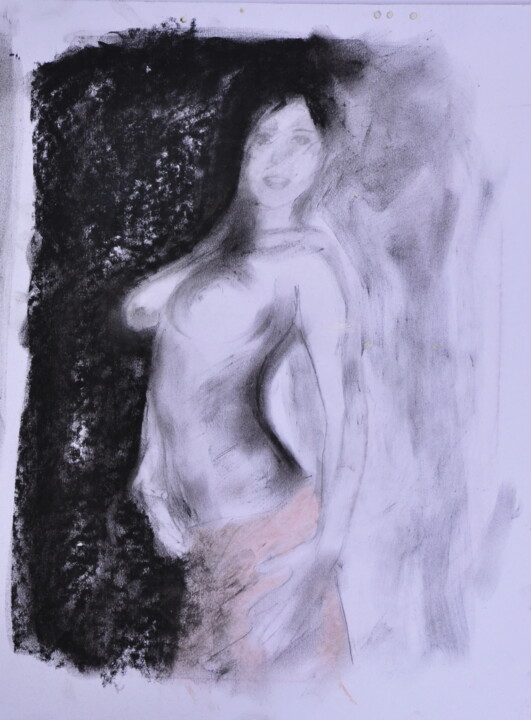 Drawing titled "nude2" by Reza Sayyad Soufdoost, Original Artwork, Pencil