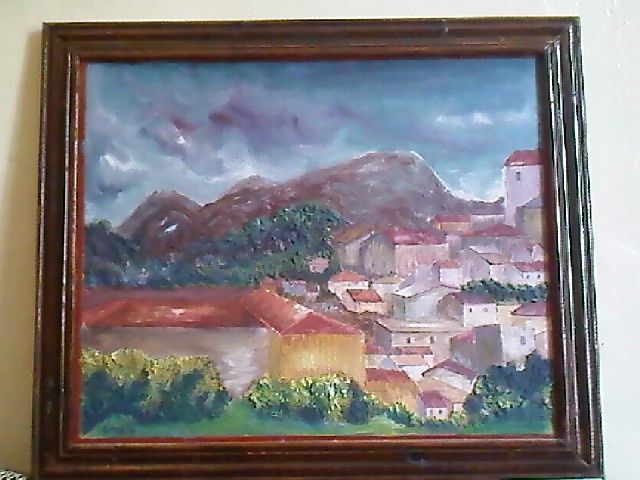 Ζωγραφική με τίτλο "village" από Rezaki, Αυθεντικά έργα τέχνης, Άλλος
