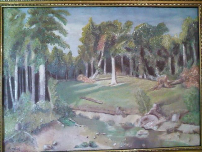 Ζωγραφική με τίτλο "belle forêt" από Rezaki, Αυθεντικά έργα τέχνης, Άλλος