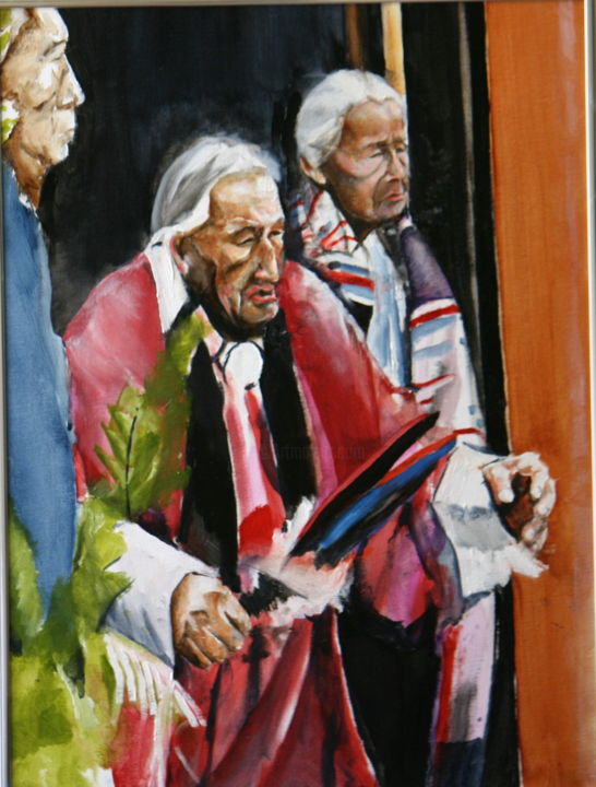 Pintura intitulada "old-indians1.jpg" por Gennadi Finkelstein (rfmetro), Obras de arte originais, Óleo