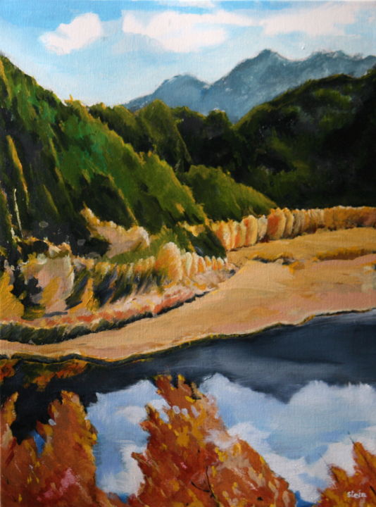 Pittura intitolato "hills-and-water.jpg" da Gennadi Finkelstein (rfmetro), Opera d'arte originale, Olio