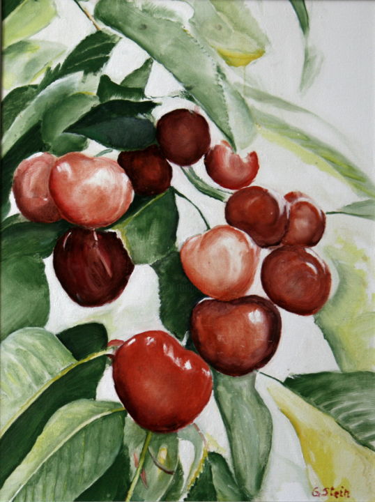 Pintura intitulada "cherries.jpg" por Gennadi Finkelstein (rfmetro), Obras de arte originais