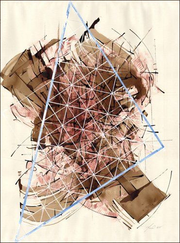 Drawing titled "Triangulation 38" by Ricardo Morin, Original Art,