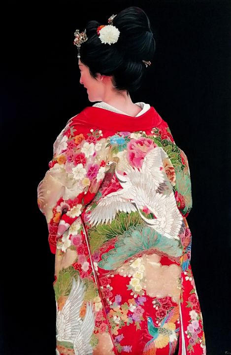 Peinture intitulée "Kimono 1" par Raphael Fourneau, Œuvre d'art originale, Huile