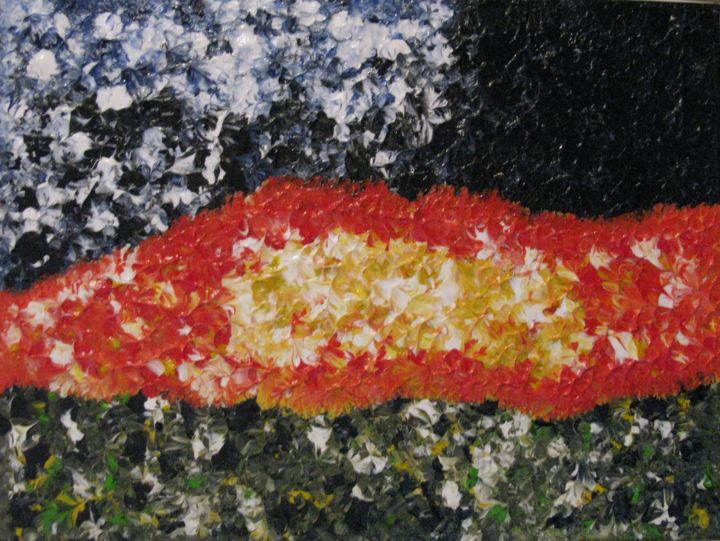 Painting titled "coulée de feu" by Régis Gerard, Original Artwork