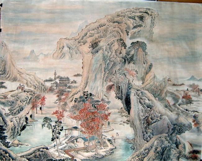 Pintura titulada "盘车图" por Wei Shi, Obra de arte original, Recortes