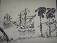 Painting titled "king of sea - ships" by Rohit Juneja, Original Artwork