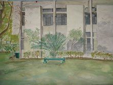 Painting titled "lawn" by Rohit Juneja, Original Artwork