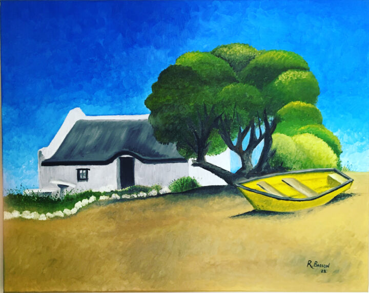 Painting titled "Happy place" by Riaan Basson, Original Artwork, Oil