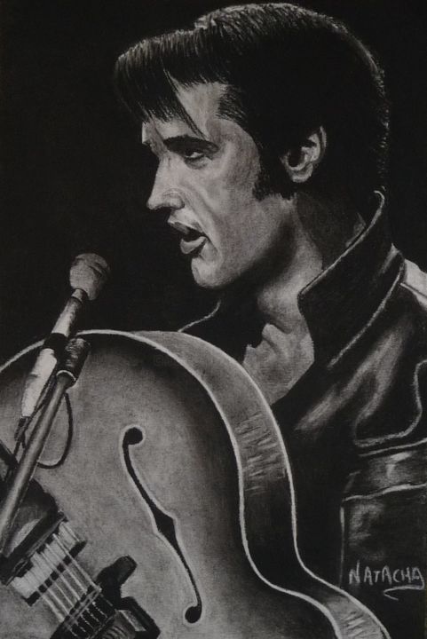 Drawing titled "The King" by Natacha Ribet, Original Artwork, Charcoal