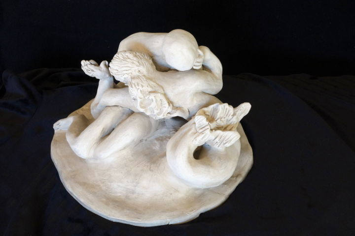 Sculpture intitulée "La sirène envoûtante" par Josette Pellegrini, Œuvre d'art originale