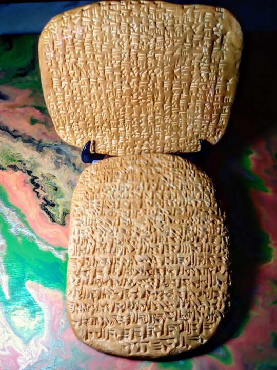 Sculptuur getiteld "Adapa clay tablets" door Ricardo Americo Castino, Origineel Kunstwerk, Keramiek