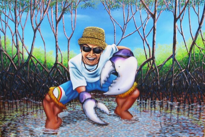 Painting titled "Chico Csience Mangu…" by Ricardo Carvalheira, Original Artwork, Oil