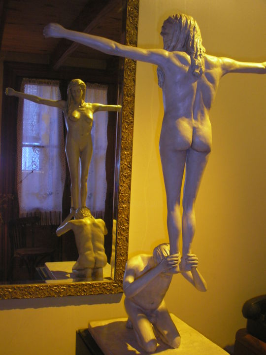 Sculptuur getiteld "Sacrificio" door Ricardo Donati, Origineel Kunstwerk, Hars