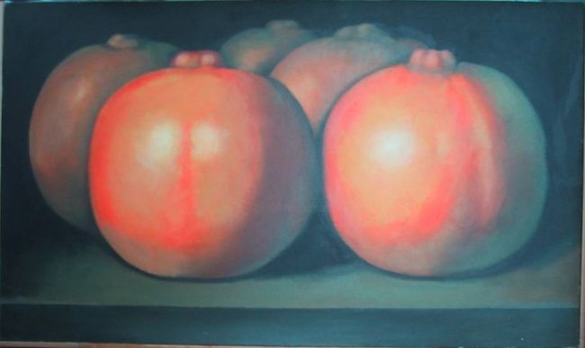 Pintura titulada "Mandarinas" por Ricardo León, Obra de arte original