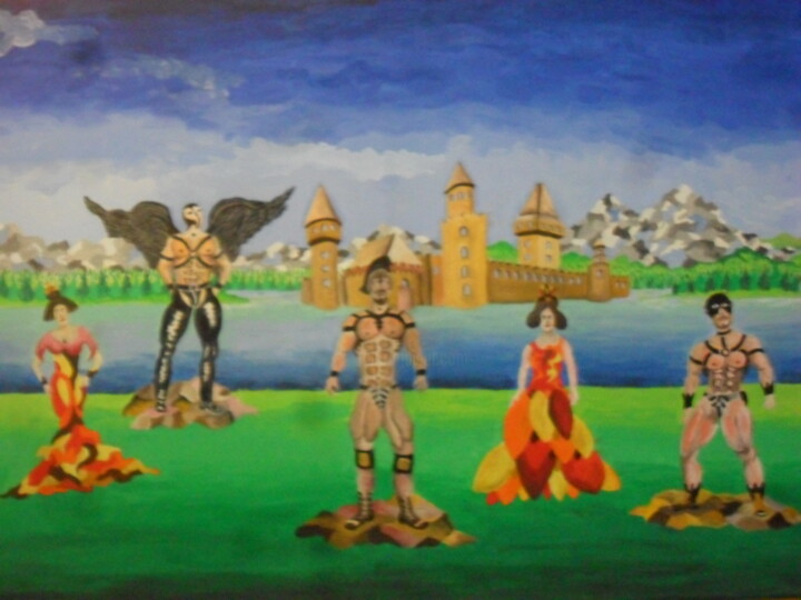 Painting titled "Imperial Court at t…" by Ricardo Martinez, Original Artwork, Oil