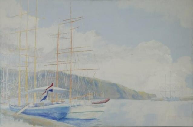 Pintura intitulada "Sailboat" por Ricardo Mendes, Obras de arte originais, Óleo