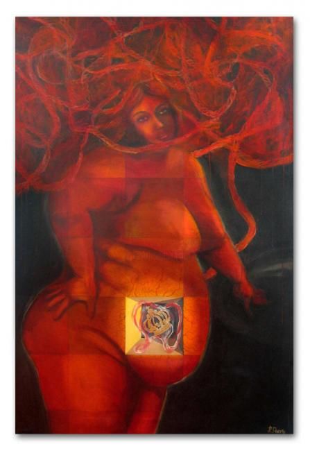 Картина под названием "A RAINHA" - Ricardo Passos, Подлинное произведение искусства