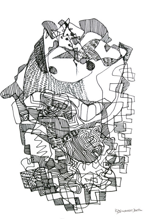 Dibujo titulada "decontrucion.jpg" por Beitía, Obra de arte original
