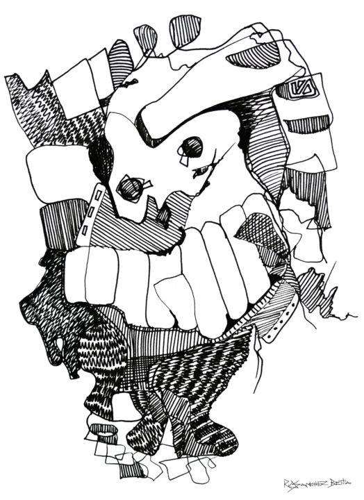 Dibujo titulada "derrida.jpg" por Beitía, Obra de arte original